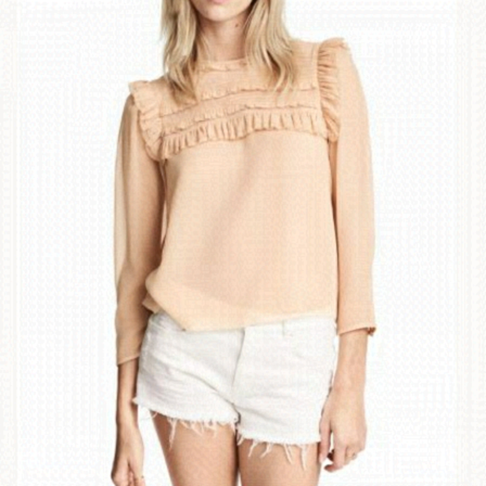 H&M Frilled chiffon blouse , chiffon top,  size 8